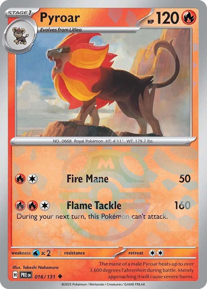 Pyroar - Master Ball Pattern - 016/131 - Uncommon [sv085-016] [Reverse Holo]