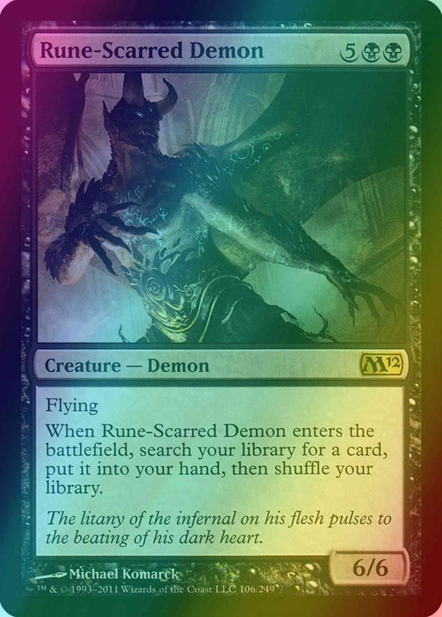 Rune-Scarred Demon [106] [Magic 2012] [Foil]