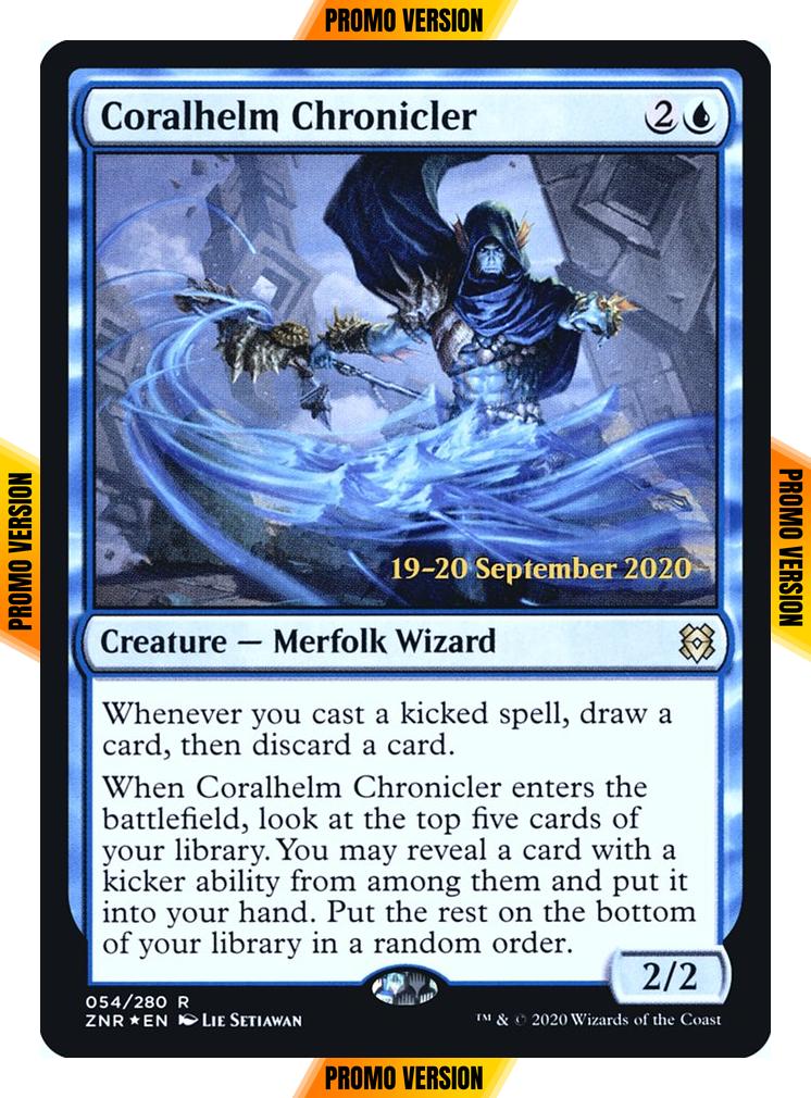 Coralhelm Chronicler [Prerelease] [54s] [Zendikar Rising Promos] [Foil]