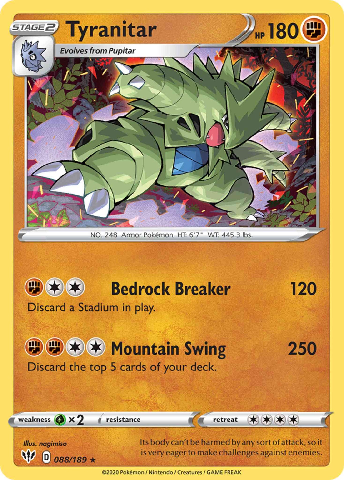 Tyranitar - 088/189 - Rare Holo [swsh3-088] [Holo]