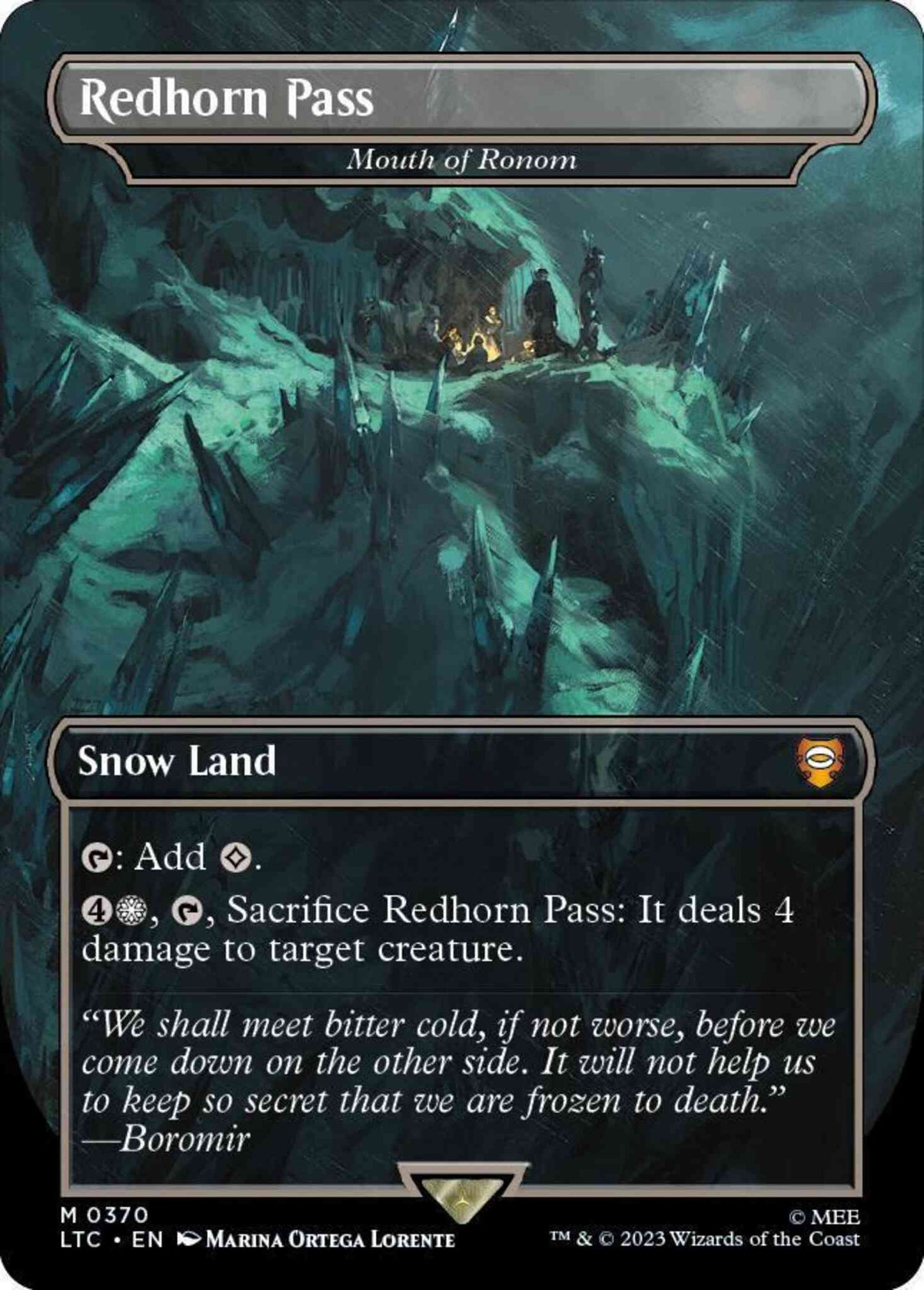 Redhorn Pass - Mouth of Ronom [370] [Borderless] [Realms and Relics] [The Lord of the Rings: Tales of Middle-earth: Commander] [Non-Foil]