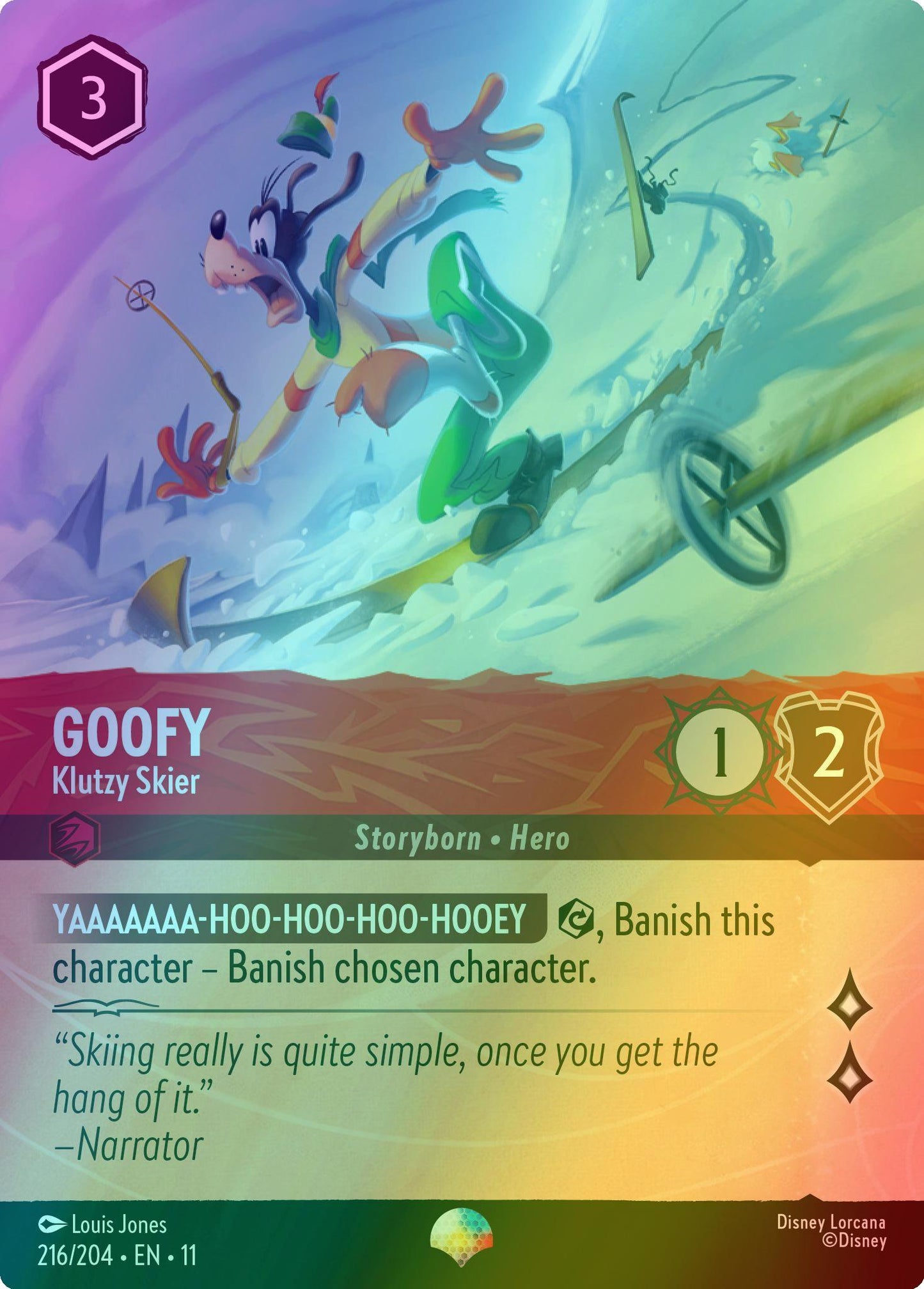 Goofy - Klutzy Skier (Epic) - 216/204 [Winterspell] [Holofoil]