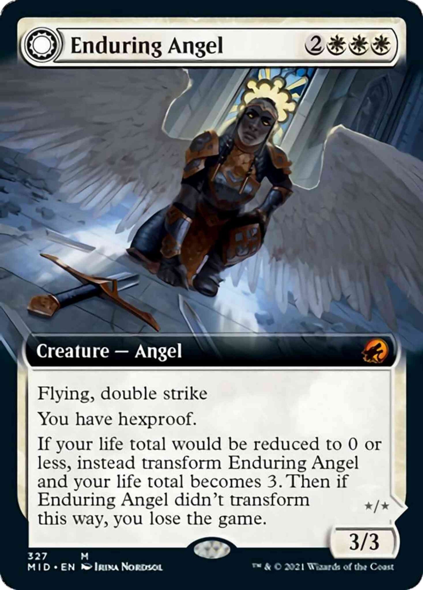 Enduring Angel // Angelic Enforcer [327] [Extended Art] [Innistrad: Midnight Hunt] [Non-Foil]
