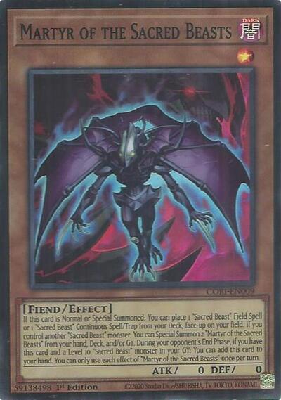 Martyr of the Sacred Beasts - CORI-EN009 - Super Rare - 1st Edition