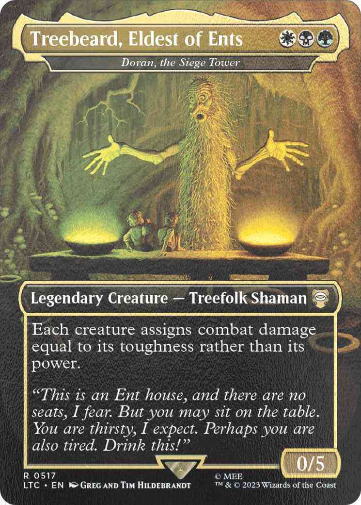 Treebeard, Eldest of Ents - Doran, the Siege Tower [517] [Borderless] [The Lord of the Rings: Tales of Middle-earth: Commander] [Silver Foil]