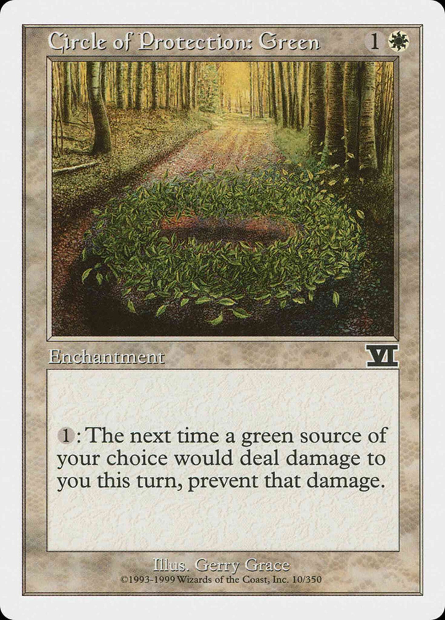 Circle of Protection: Green [10] [Classic Sixth Edition] [Non-Foil]
