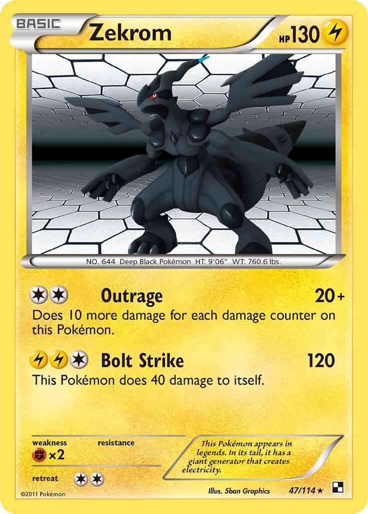 Zekrom - 47/114 - Rare Holo [bw1-47] [Holo]