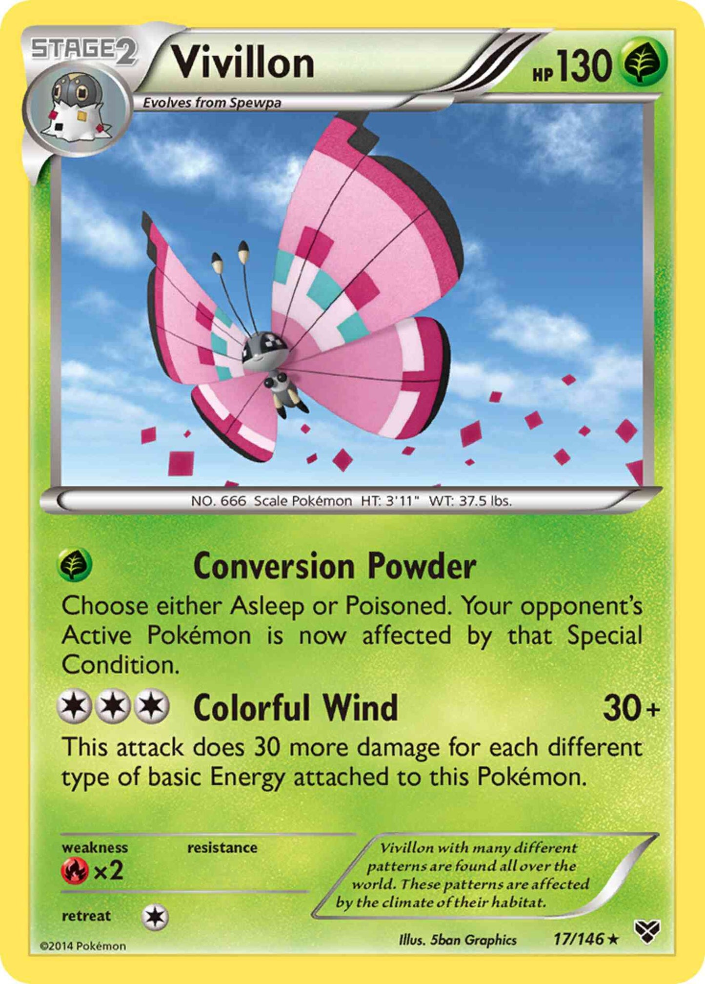 Vivillon (Orange) - 17/146 - Rare Holo [xy1-17] [Reverse Holo]