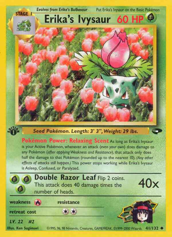 Erika's Ivysaur - 41/132 - Uncommon - 1st Edition [gym2-41] [Non-Holo]