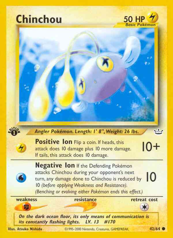 Chinchou - 42/64 - Common - 1st Edition [neo3-42] [Non-Holo]