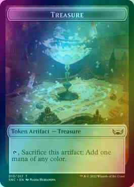 Treasure Token (13) // Wizard Token (05) [Streets of New Capenna: Tokens] [Foil]
