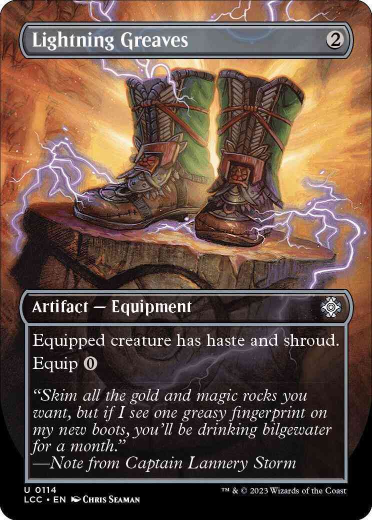 Lightning Greaves [114] [Borderless] [The Lost Caverns of Ixalan: Commander] [Non-Foil]