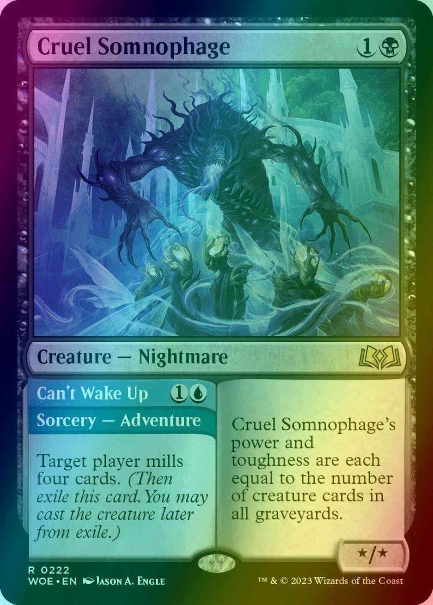 Cruel Somnophage // Can't Wake Up [222] [Wilds of Eldraine] [Foil]