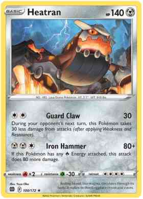 Heatran - 100/172 - Rare [swsh9-100] [Non-Holo]