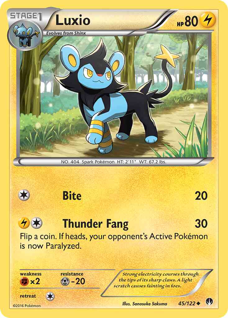 Luxio - 45/122 - Uncommon [xy9-45] [Reverse Holo]