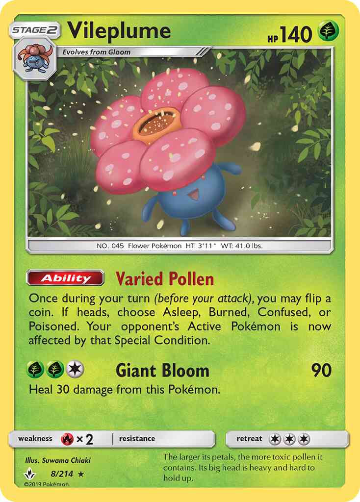 Vileplume - 8/214 - Rare Holo [sm10-8] [Holo]