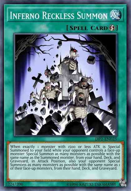 Inferno Reckless Summon - DP2-EN025 - Super Rare - 1st Edition