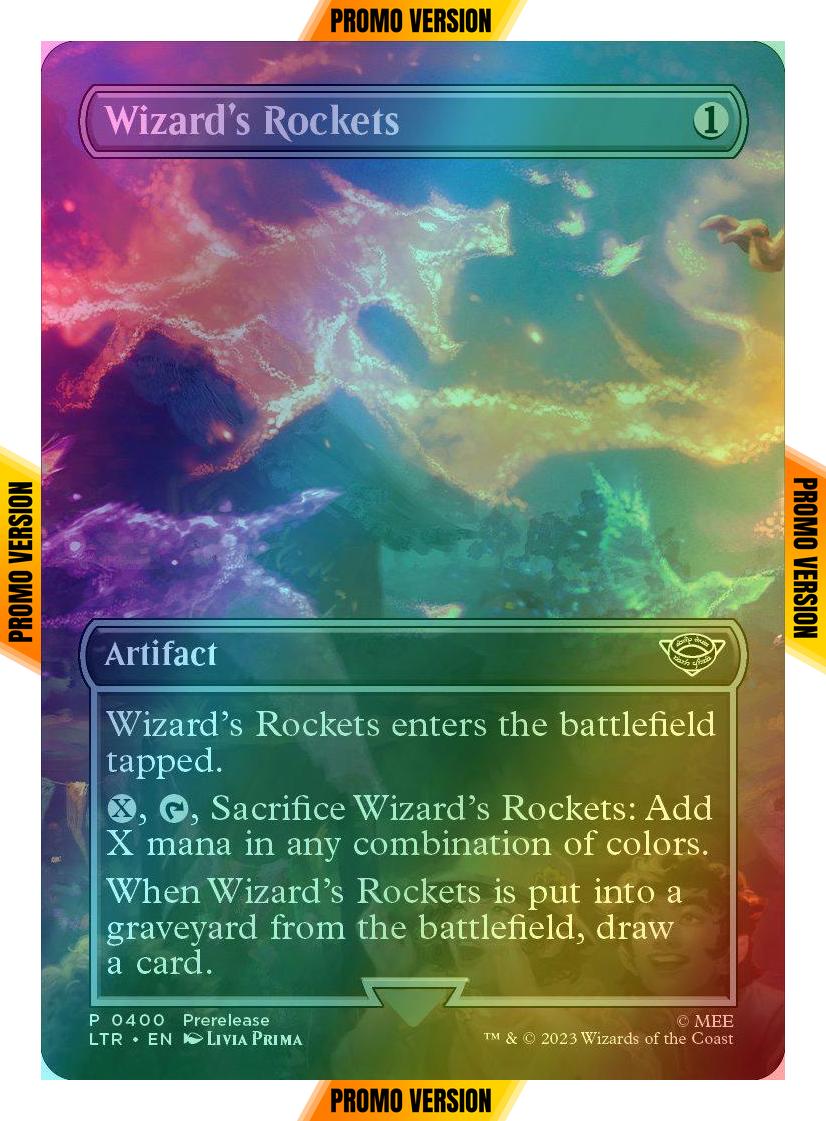 Wizard's Rockets [400] [Borderless] [Prerelease] [The Lord of the Rings: Tales of Middle-earth] [Foil]