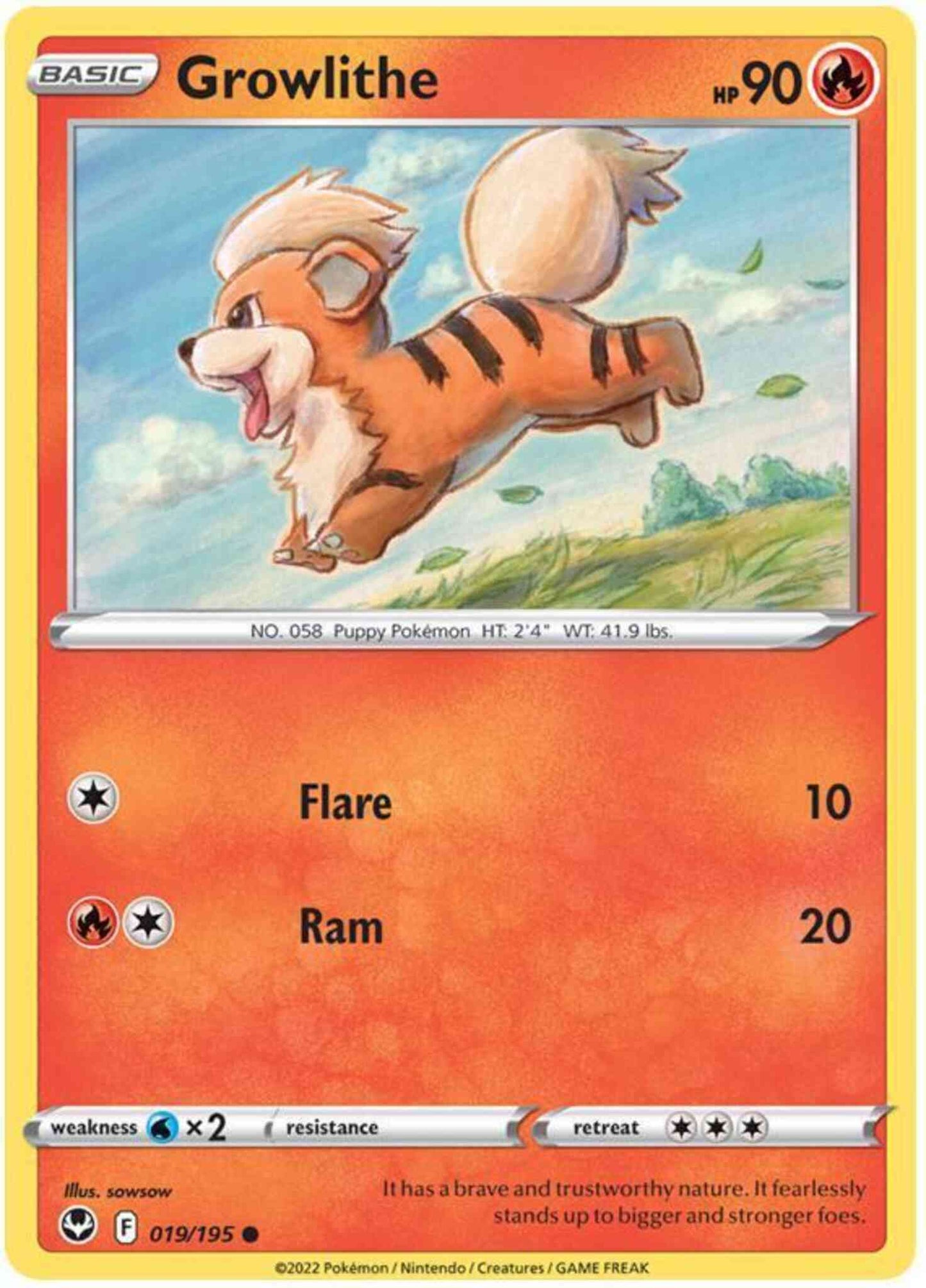 Growlithe - 019/195 - Common [swsh12-019] [Non-Holo]