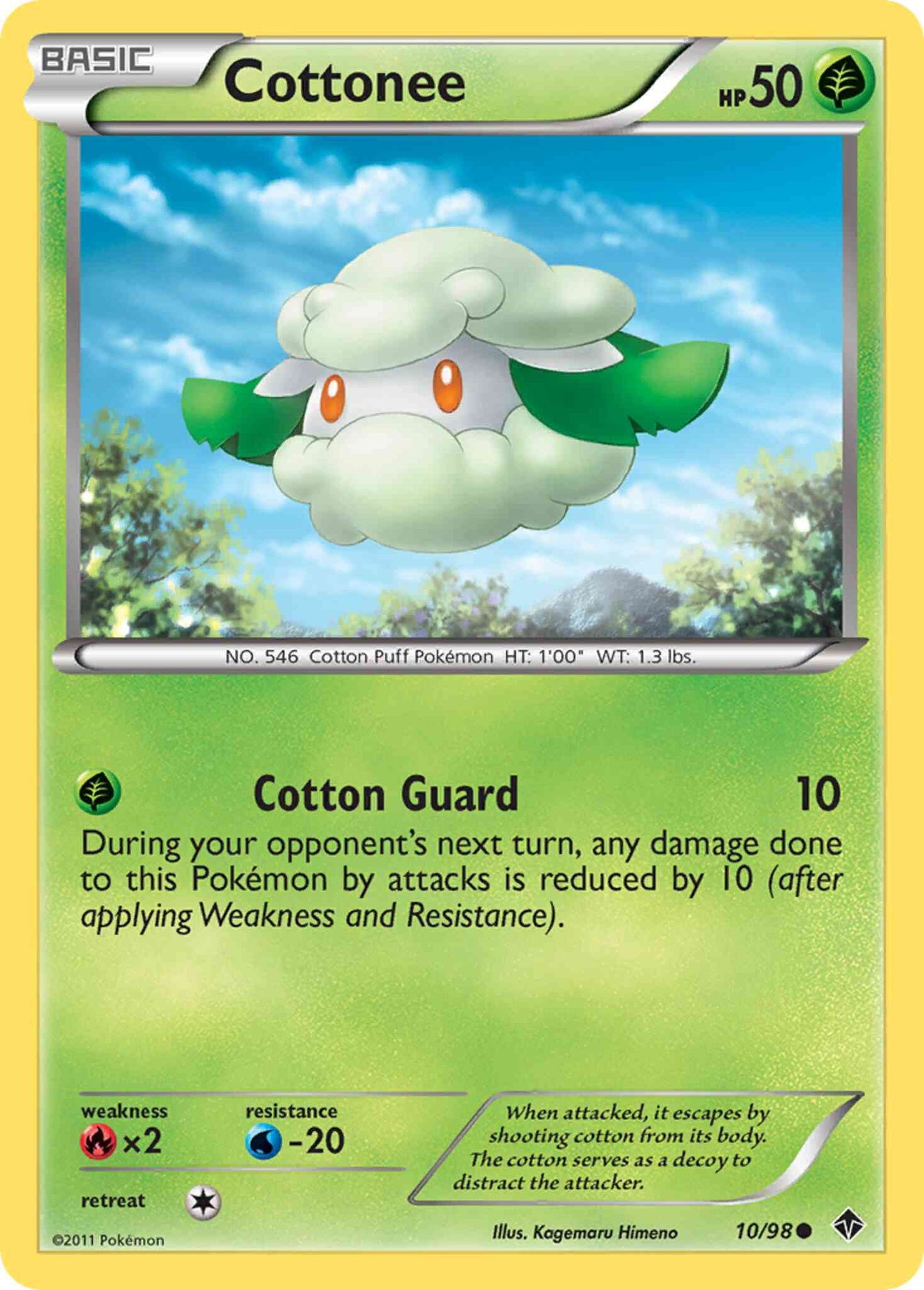Cottonee - 10/98 - Common [bw2-10] [Reverse Holo]