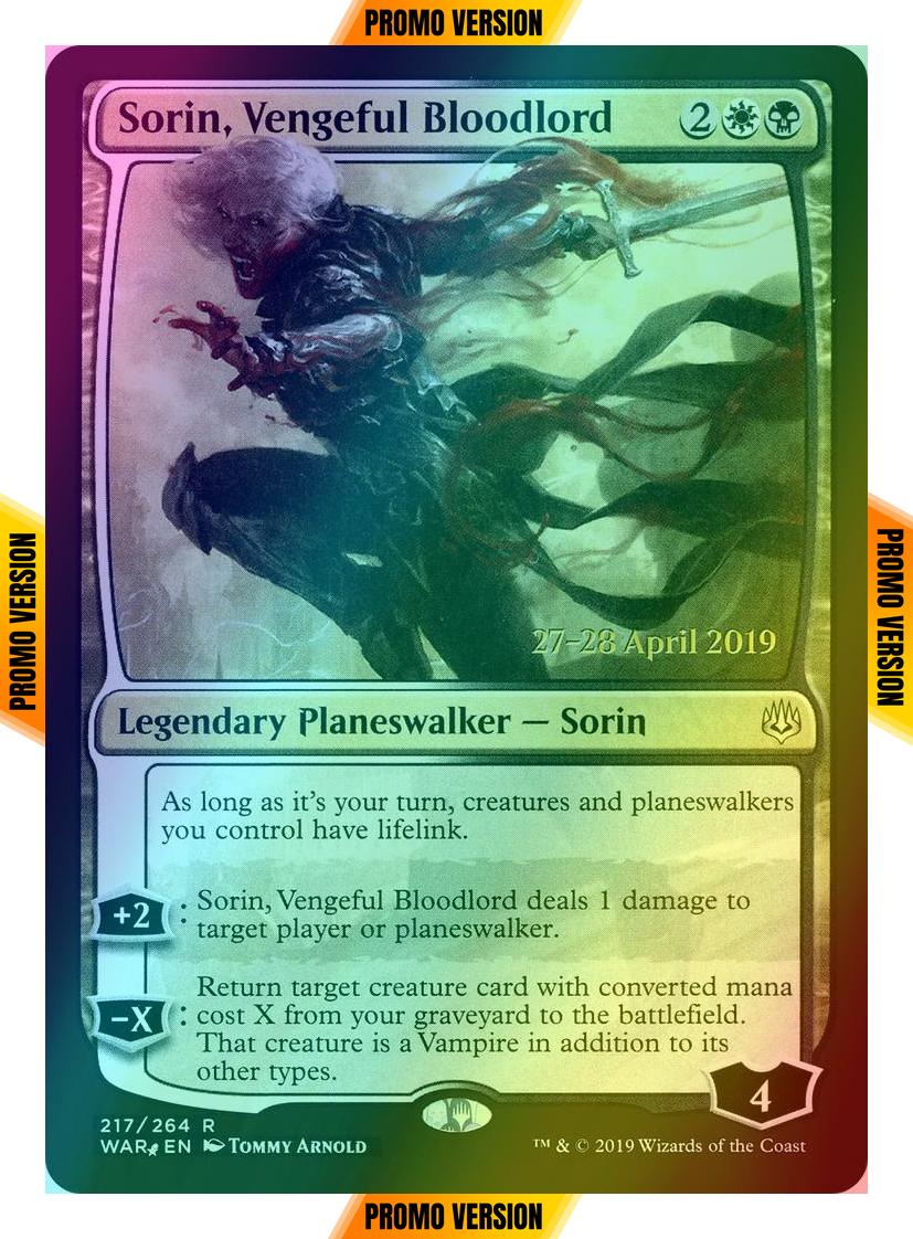 Sorin, Vengeful Bloodlord [Prerelease] [217s] [War of the Spark Promos] [Foil]