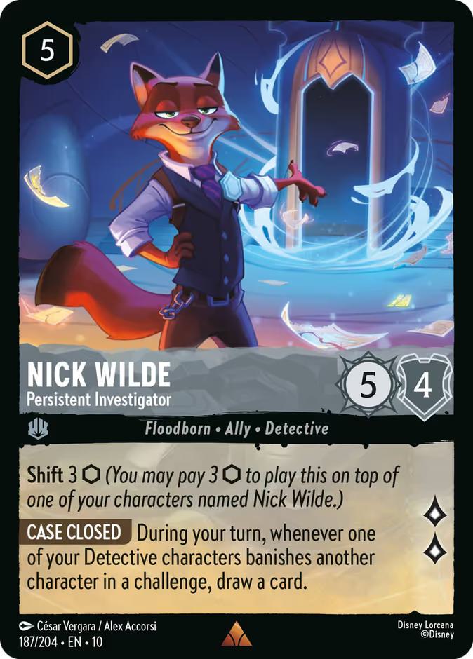Nick Wilde - Persistent Investigator - 187/204 [Whispers in the Well] [Non-Foil]