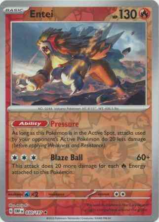 Entei - 030/197 - Rare [sv03-030] [Reverse Holo]