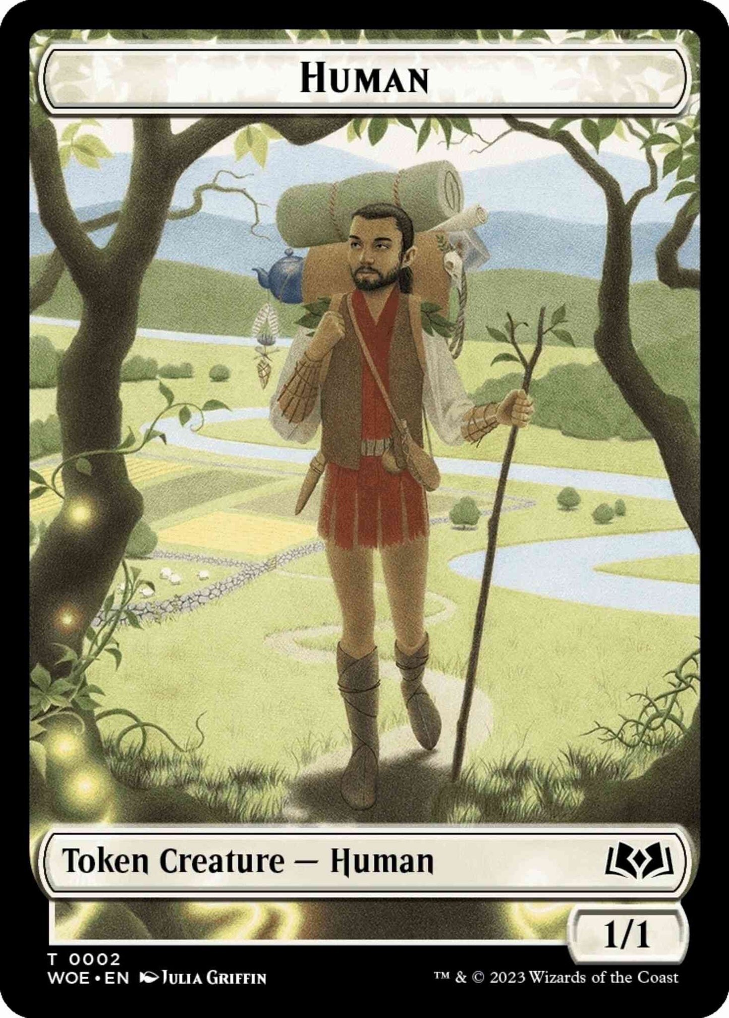 Human Token (02) // Pirate Token (12) [Wilds of Eldraine: Commander: Tokens] [Non-Foil]
