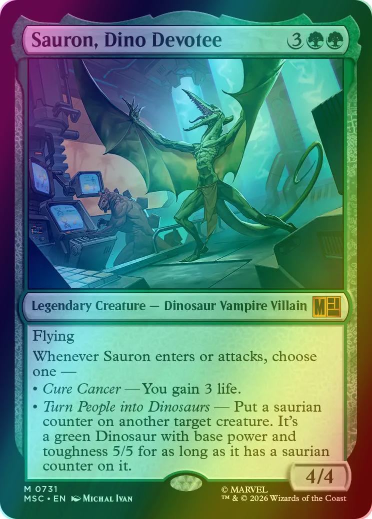 Sauron, Dino Devotee [731] [Jumpstart] [Marvel Super Heroes: Commander] [Foil]