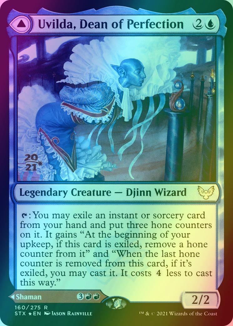 Uvilda, Dean of Perfection // Nassari, Dean of Expression [Prerelease] [160s] [Strixhaven: School of Mages Promos] [Foil]