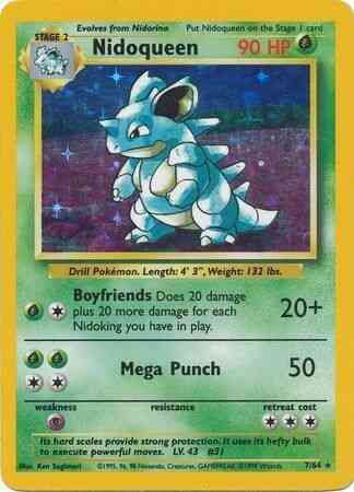 Nidoqueen - Missing Set Symbol - 7/64 - Rare [base2U-7] [Holo]