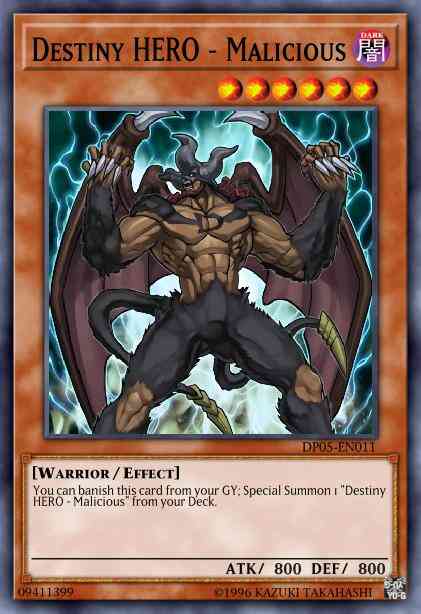 Destiny HERO - Malicious - DESO-EN010 - Super Rare - 1st Edition