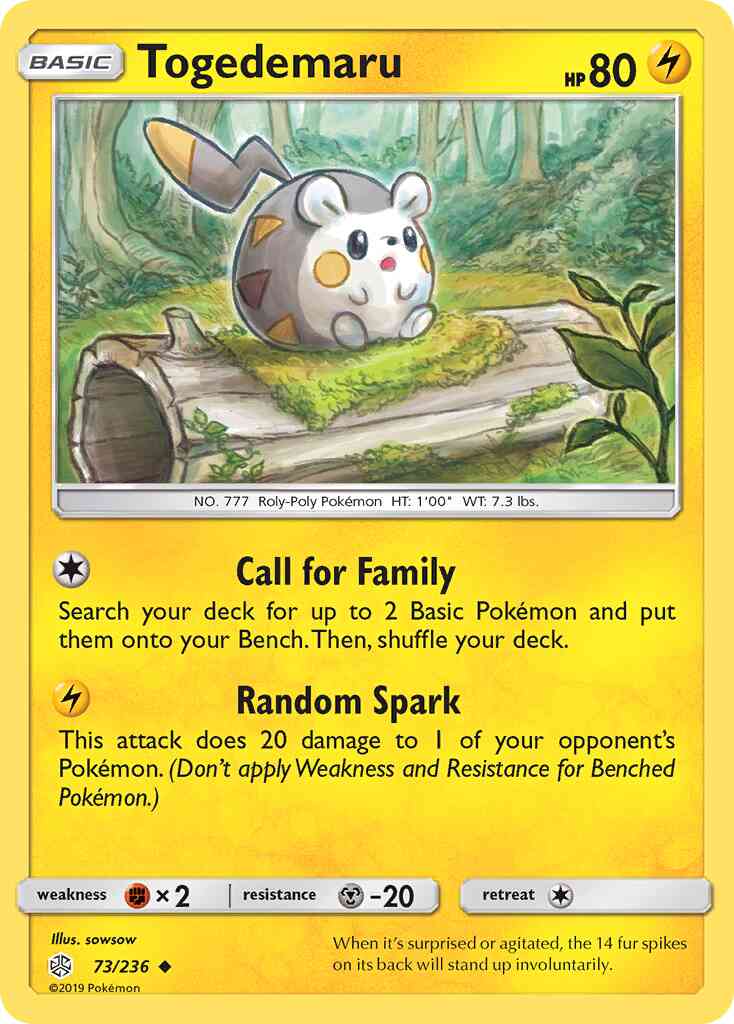 Togedemaru - 73/236 - Uncommon [sm12-73] [Non-Holo]