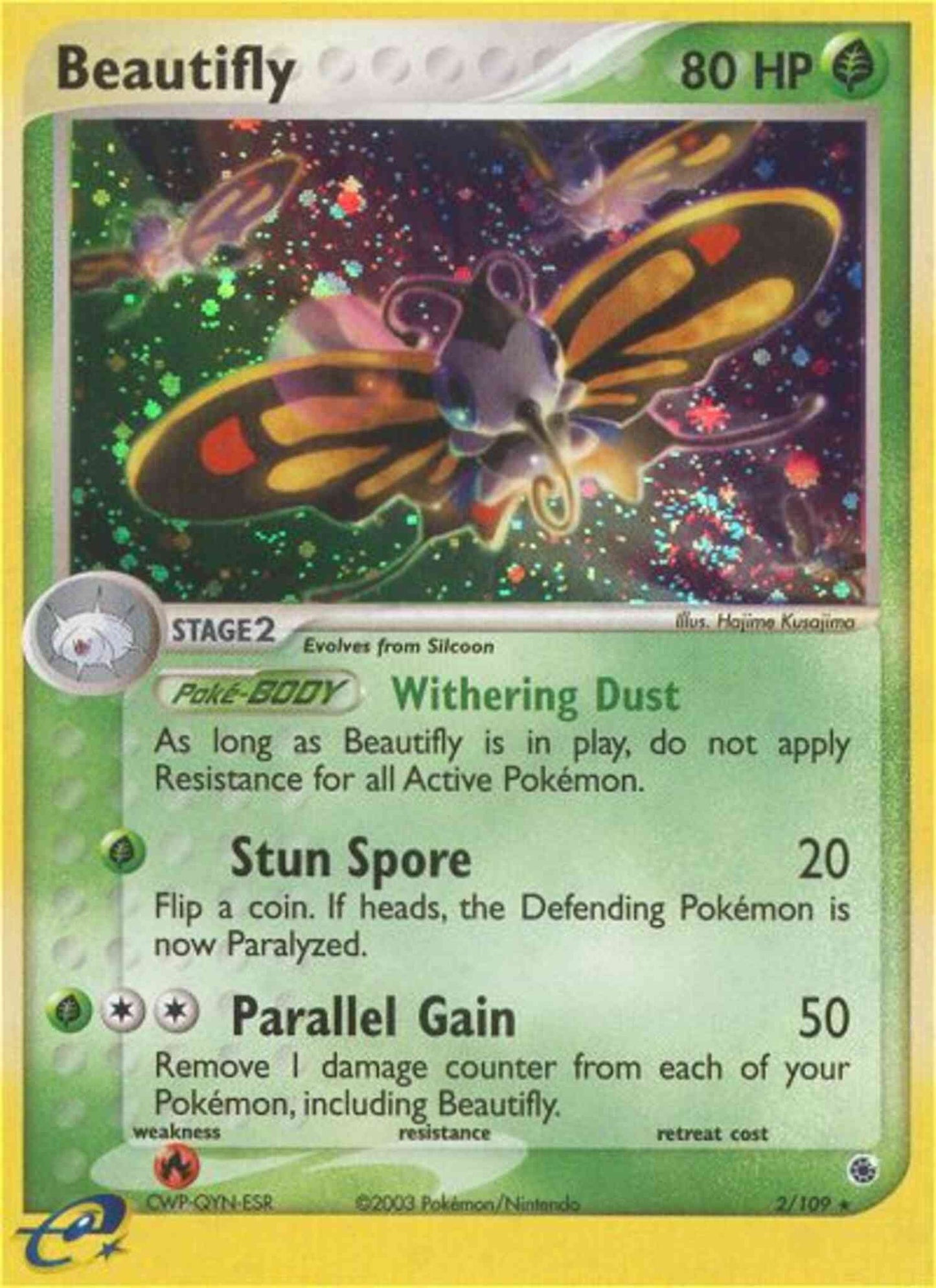 Beautifly - 2/109 - Rare Holo [ex1-2] [Reverse Holo]