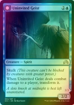 Uninvited Geist // Unimpeded Trespasser [94] [Shadows over Innistrad] [Foil]