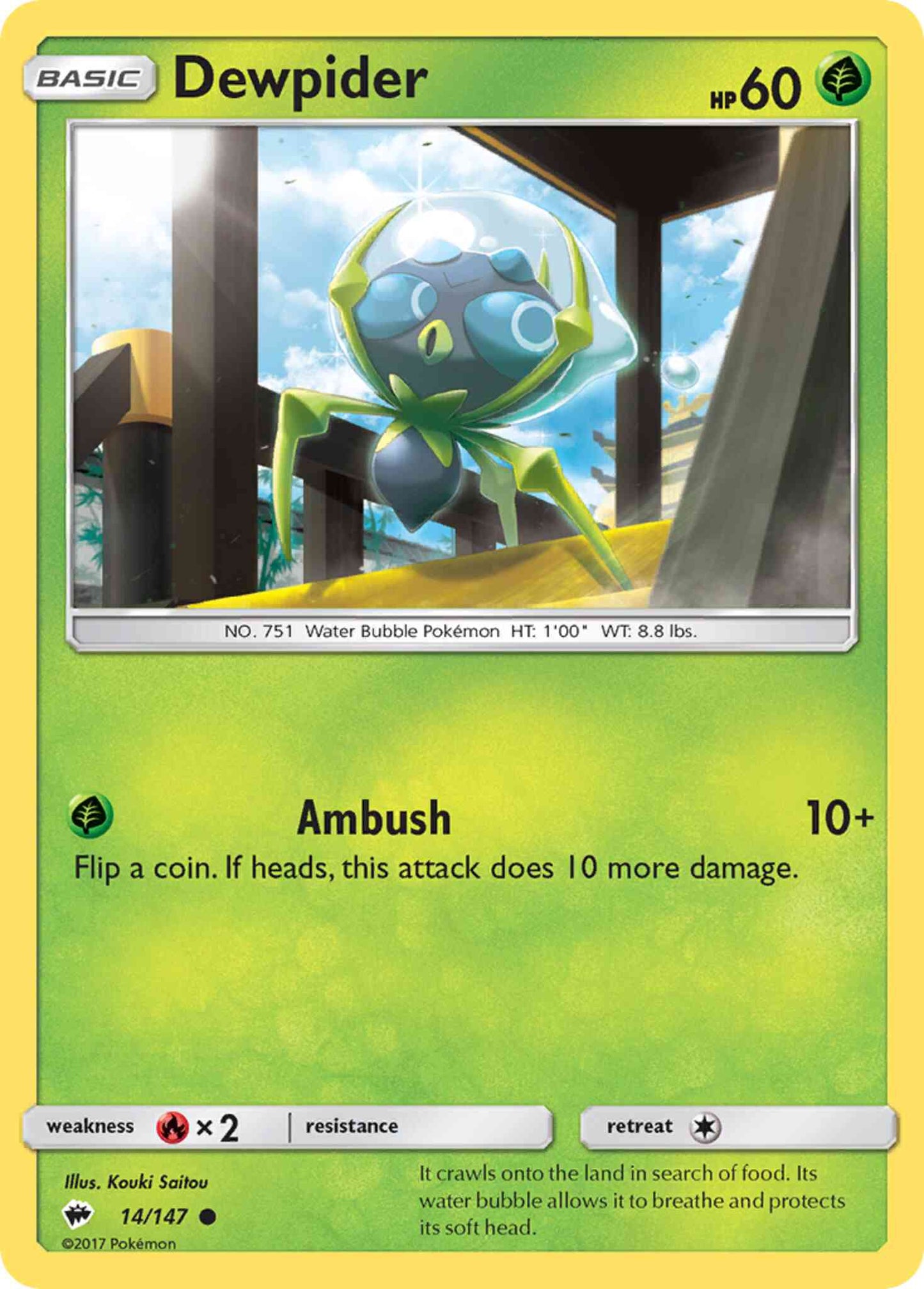 Dewpider - 14/147 - Common [sm3-14] [Reverse Holo]