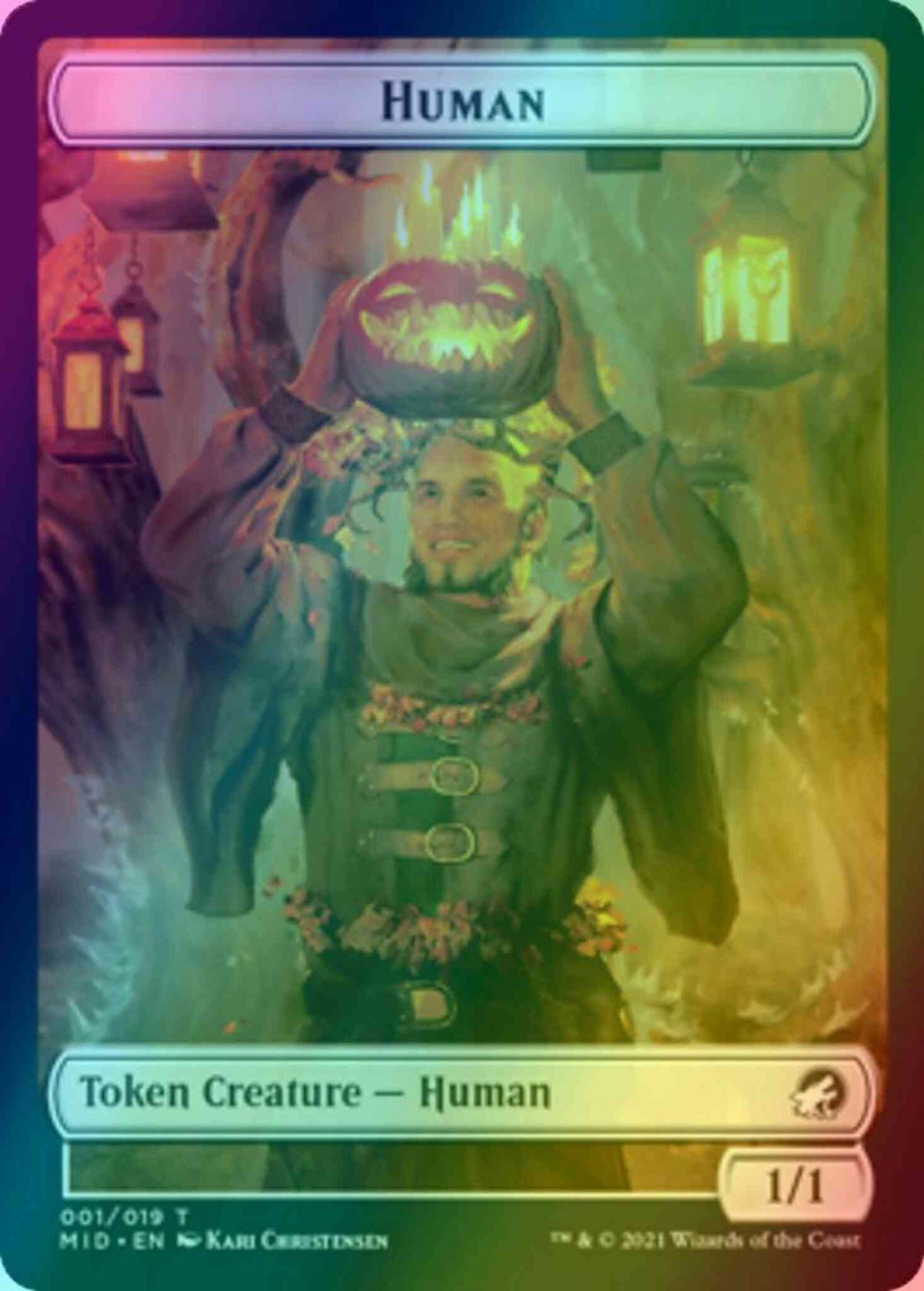Human Token (01) // Ooze Token (10) [Innistrad: Midnight Hunt: Tokens] [Foil]