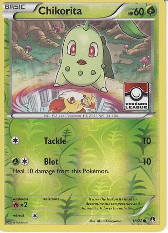 Chikorita - 1/122 - XY Breakpoint - Pokemon League Promo [Reverse Holo]