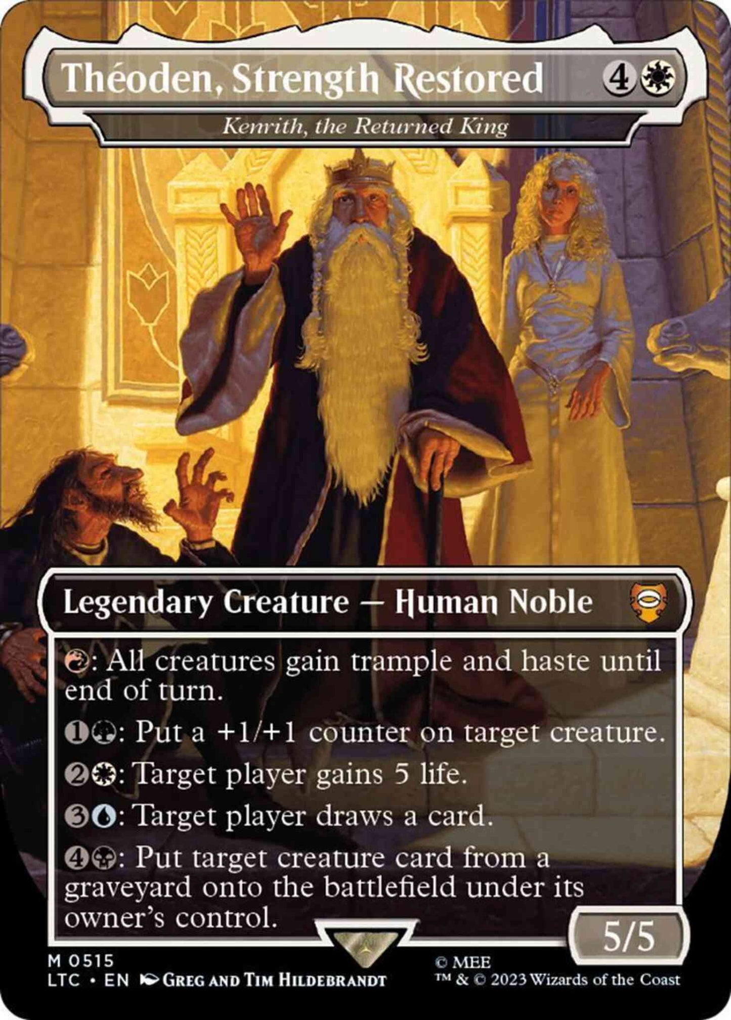 Théoden, Strength Restored - Kenrith, the Returned King [515] [Borderless] [The Lord of the Rings: Tales of Middle-earth: Commander] [Non-Foil]