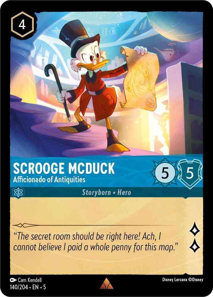 Scrooge McDuck - Afficionado of Antiquities - 140/204 [Shimmering Skies] [Non-Foil]