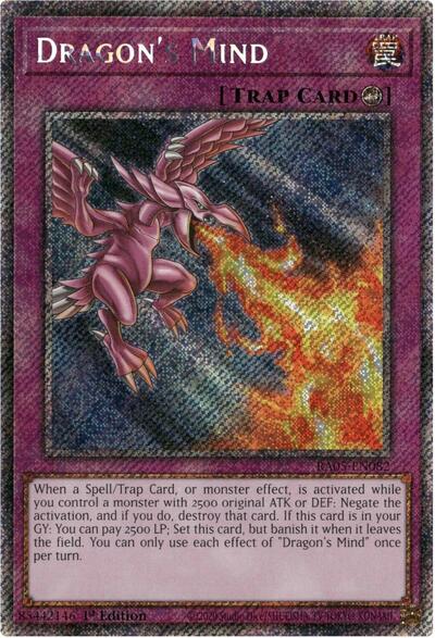 Dragon's Mind - RA05-EN082 - Platinum Secret Rare - 1st Edition