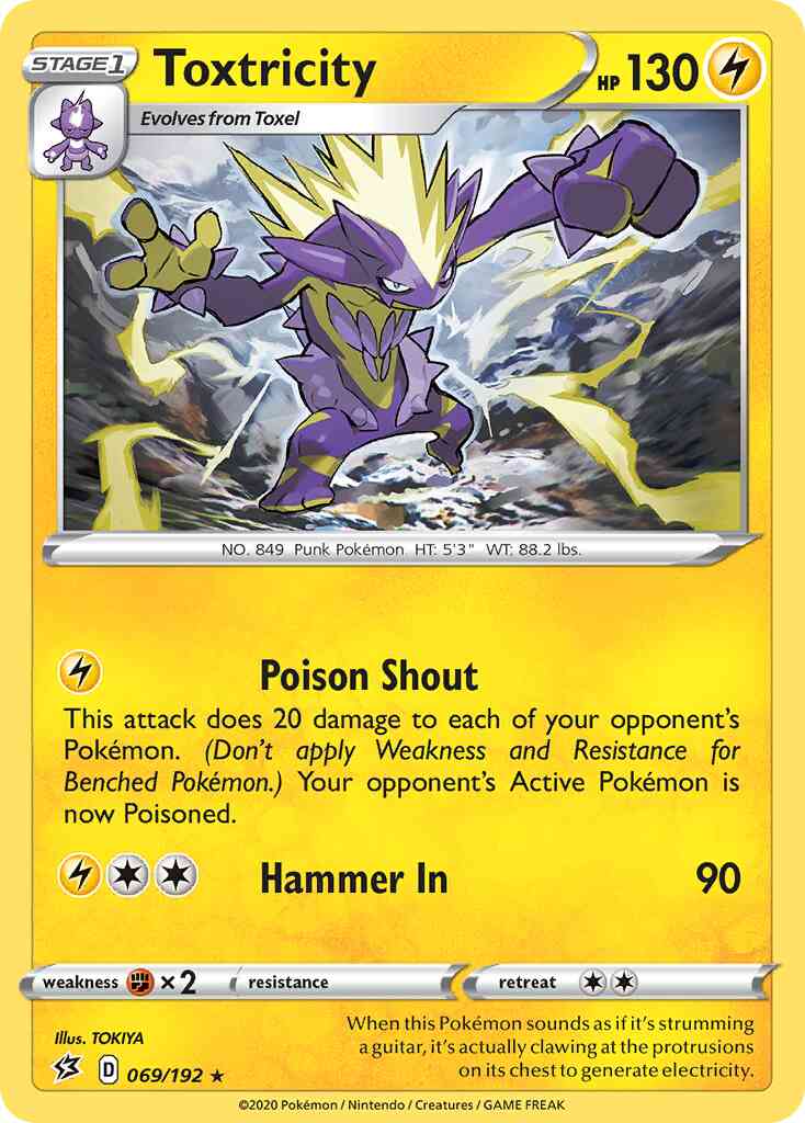 Toxtricity - 069/192 - Rare [swsh2-069] [Reverse Holo]