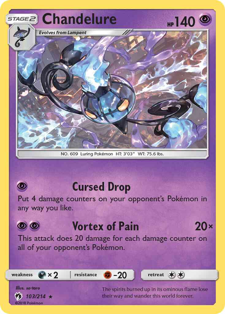 Chandelure - 103/214 - Rare Holo [sm8-103] [Reverse Holo]