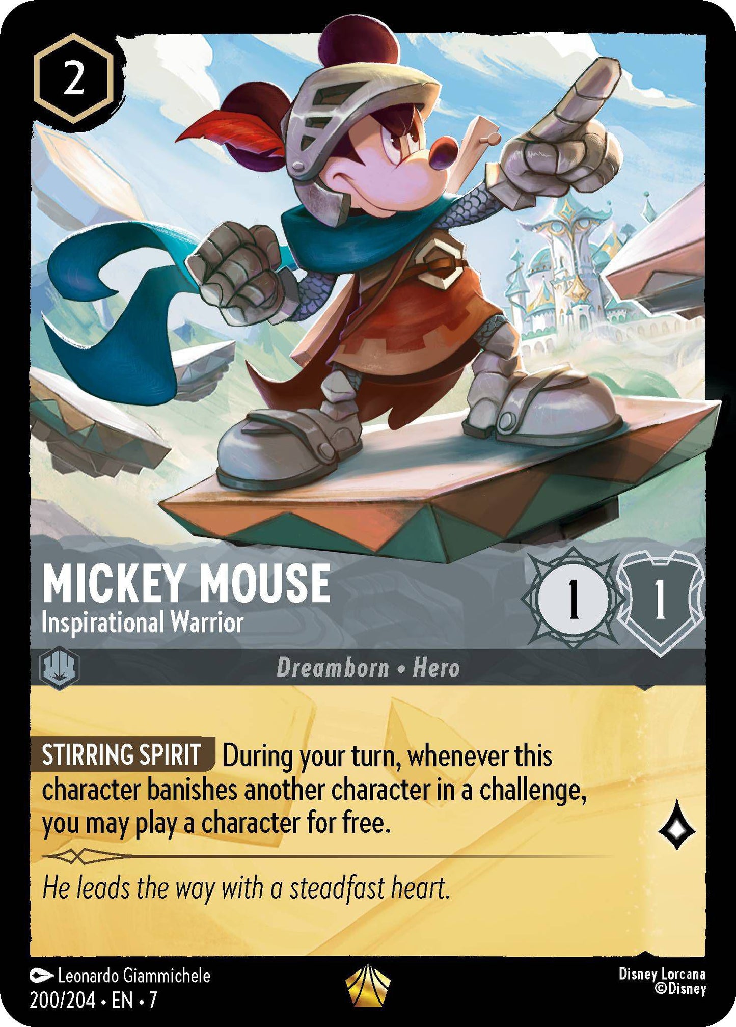 Mickey Mouse - Inspirational Warrior - 200/204 [Archazia's Island] [Non-Foil]