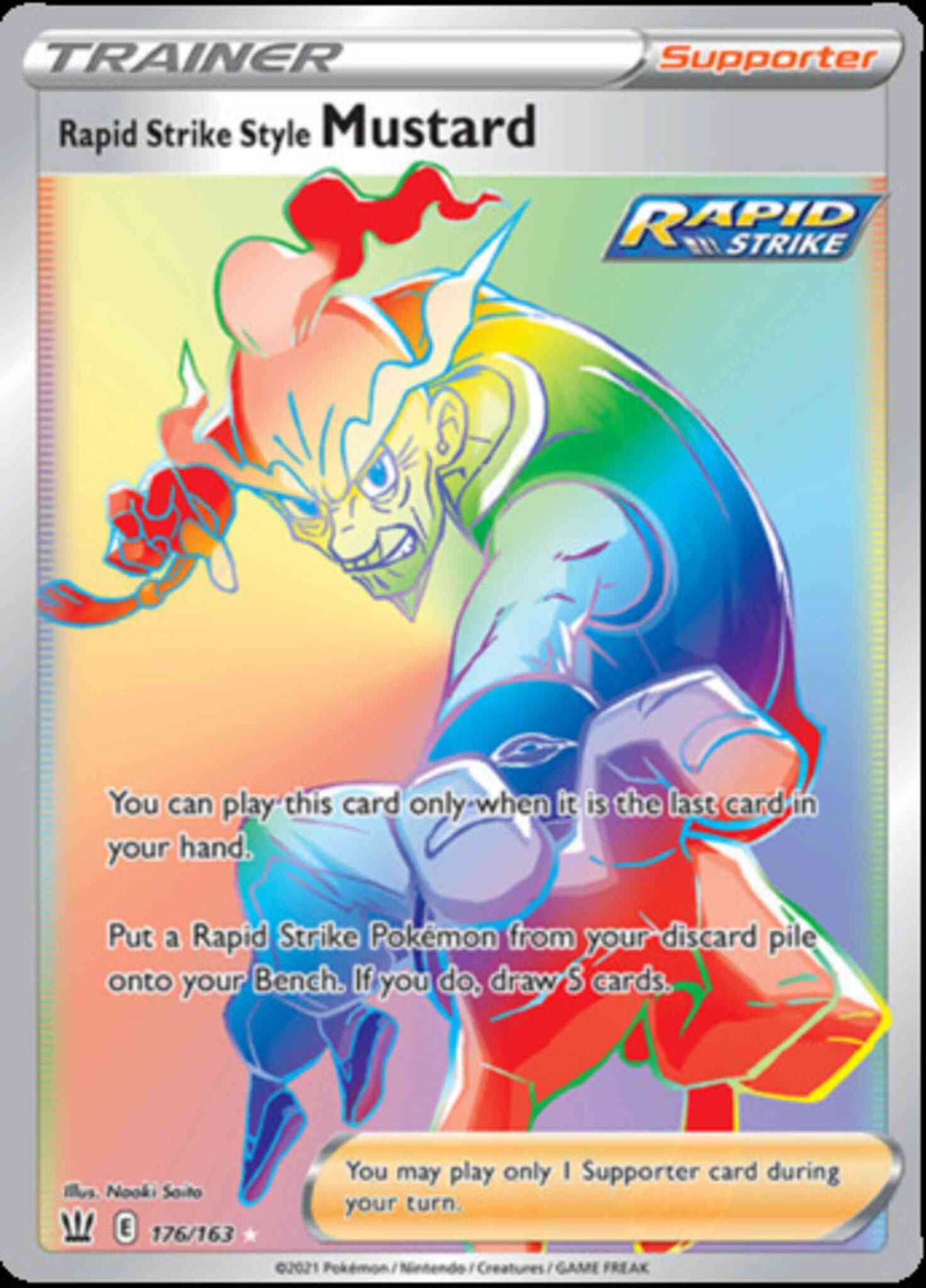 Rapid Strike Style Mustard - 176/163 - Rare Rainbow [swsh5-176] [Secret]