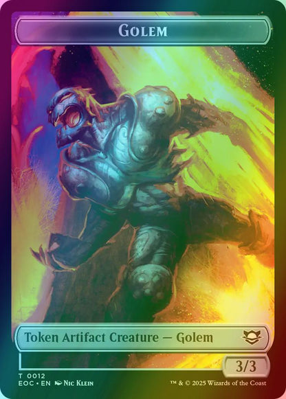 Copy Token (01) // Golem Token (12) [Edge of Eternities: Commander: Tokens] [Foil]