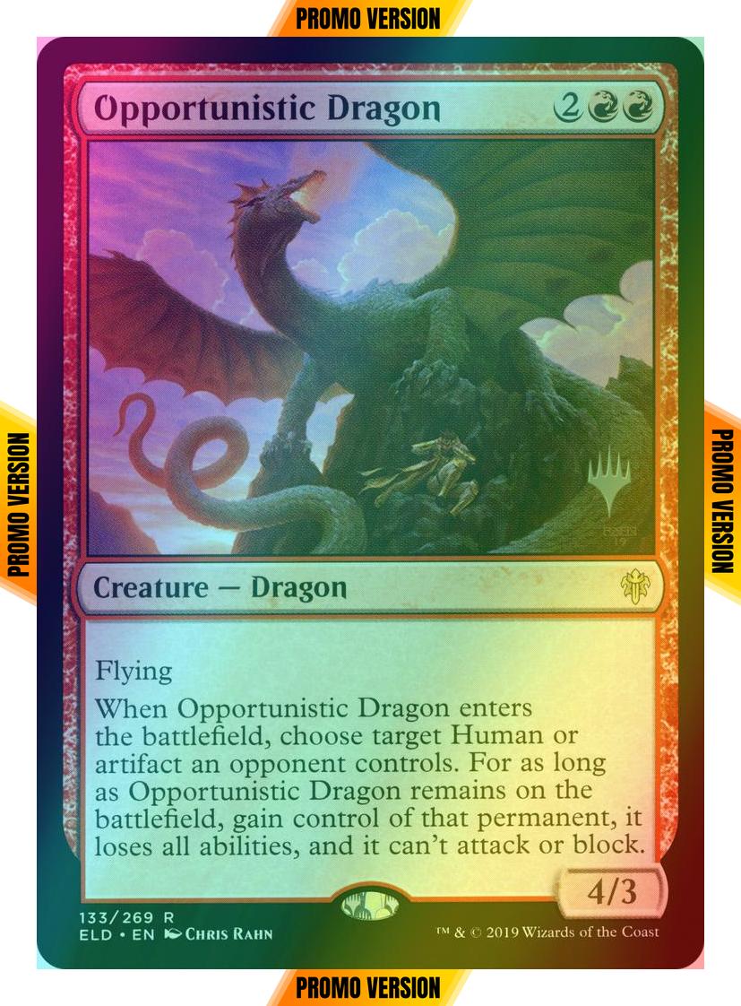 Opportunistic Dragon [133p] [Promo Pack] [Throne of Eldraine Promos] [Foil]