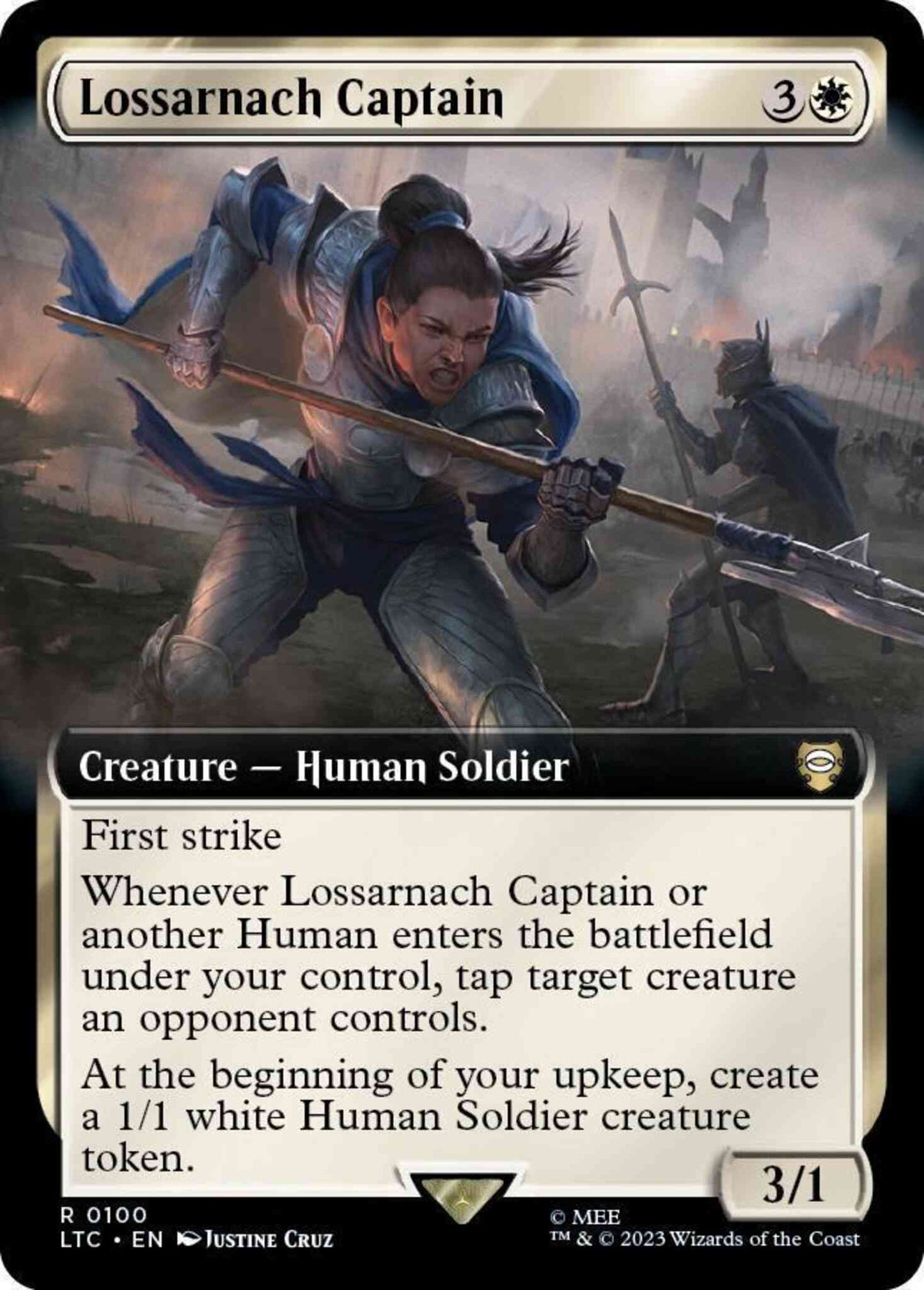 Lossarnach Captain [100] [Extended Art] [The Lord of the Rings: Tales of Middle-earth: Commander] [Non-Foil]