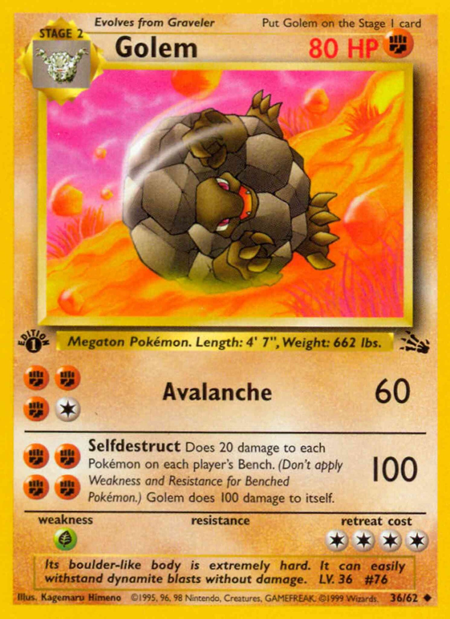 Golem - 36/62 - Uncommon - 1st Edition [base3-36] [Non-Holo]