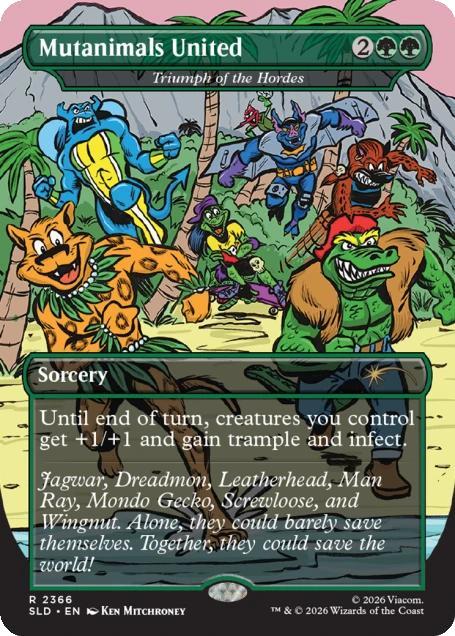 Mutanimals United - Triumph of Hordes [2366] [Borderless] [Mighty Mutanimals] [Secret Lair Drop] [Non-Foil]